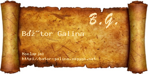 Bátor Galina névjegykártya